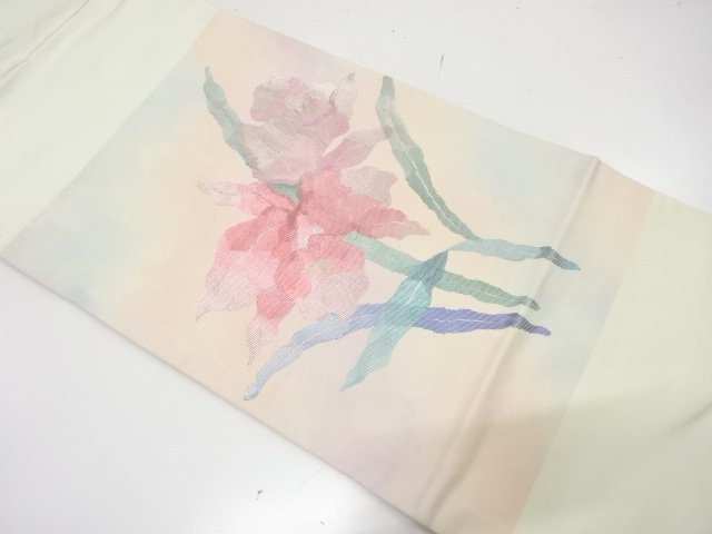 蘭模様織り出し　名古屋帯
